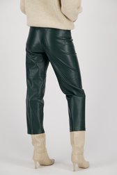 Groene broek met leather look - 7/8 lengte van Louise voor Dames