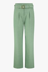 Groene broek met riem - straight fit van Libelle voor Dames