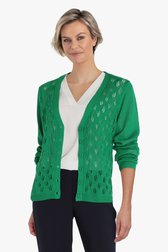 Groene cardigan met doorschijnende structuur van Claude Arielle voor Dames