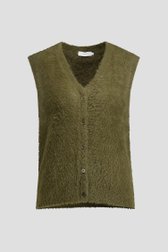 Productfoto 1 van Groene fluffy mouwloze cardigan door Liberty Island voor Dames