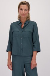 Voorkant van Groene hemdblouse door Claude Arielle voor Dames