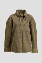 Productfoto 1 van Groene jeansblouse met sjaaltje door Liberty Island Denim voor Dames