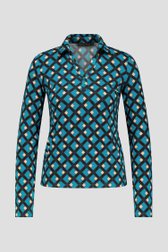 Groene polo met grafische print  van Claude Arielle voor Dames