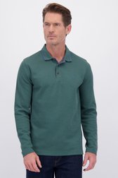 Voorkant van Groene polo met lange mouwen door Dansaert Blue voor Heren