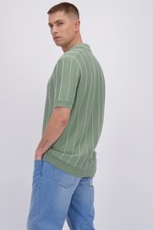 Achterkant van Groene polo met wit gestreept motief door Only & Sons voor Heren