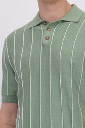 Detail van Groene polo met wit gestreept motief door Only & Sons voor Heren