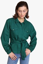 Groene shacket met tailleriem van Louise voor Dames