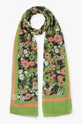 Groene sjaal met bloemenprint van Liberty Island voor Dames