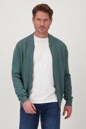 Groene tricot cardigan met rits van Dansaert Blue voor Heren