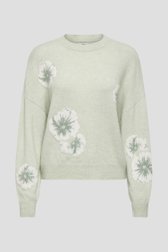 Productfoto 1 van Groene trui met wit bloemenmotief door JDY voor Dames