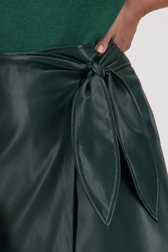 Groene wikkelrok met leather look van Louise voor Dames