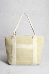 Grote ecru schoudertas in raffia van Liberty Island voor Dames