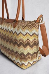 Productfoto 1 van Grote gevlochten handtas met zigzagmotief door Liberty Island voor Dames