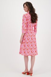 Halflang kleedje met rood-roze patroon van More & More voor Dames