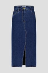 Halflange denim rok - donkerblauw van Liberty Island Denim voor Dames
