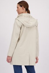 Halflange lichtbeige jas met kap van Claude Arielle voor Dames