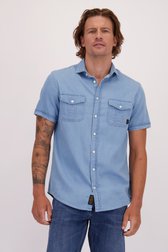 Video van Lichtblauw hemd met jeanslook - Regular fit door Ravøtt voor Heren