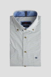 Voorkant van Hemd met blauw-groene print - Comfort fit door Dansaert Blue voor Heren