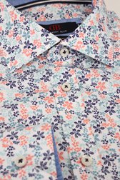 Hemd met blauw-roze bloemenprint - Regular fit van Dansaert Blue voor Heren
