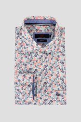 Hemd met blauw-roze bloemenprint - Regular fit van Dansaert Blue voor Heren