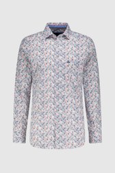 Hemd met blauw-roze bloemenprint - Regular fit van Dansaert Blue voor Heren
