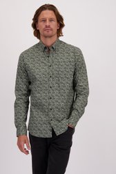 Voorkant van Hemd met groene gemêleerd print - Regular fit door Bluefields voor Heren