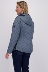 Le dos de Imperméable bleu avec capuche amovible de Barbara Lebek pour Femmes