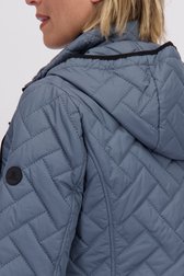 Détail de Imperméable bleu avec capuche amovible de Barbara Lebek pour Femmes