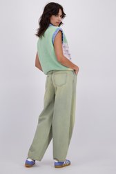Le dos de Jean barrel bleu à effet washed de Pieces pour Femmes