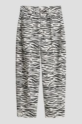 Photo produit 1 de Jean blanc avec imprimé zèbre - Barrel fit de Opus pants pour Femmes