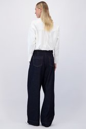 Le dos de Jean bleu foncé à boucle - Wide leg fit  de Liberty Island Denim pour Femmes