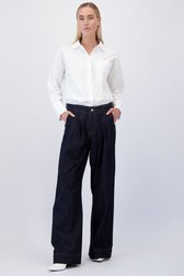 Le devant de Jean bleu foncé à boucle - Wide leg fit  de Liberty Island Denim pour Femmes