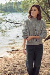 Photo supplémentaire 1 de Jean gris avec nœud papillon - Wide leg fit de Opus pour Femmes
