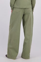 Le dos de Jean vert olive large avec plis de Liberty Island Denim pour Femmes