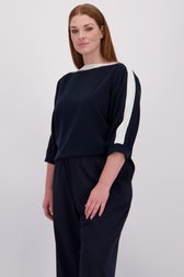 Vidéo de Pull bleu doux à col bateau de Yest Curve pour Femmes