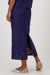 Jupe bleu foncé en dentelle transparente de Louise pour Femmes