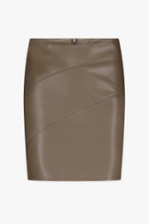 Jupe courte en faux cuir gris-vert de AC by Annelien Coorevits pour Femmes