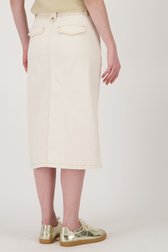 Jupe en jean beige avec fente de Geisha pour Femmes