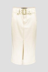 Jupe en jean beige avec fente de Geisha pour Femmes