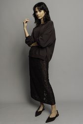 Photo supplémentaire 5 de Jupe marron avec broderies de Louise pour Femmes