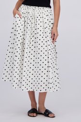 Photo produit 1 de Jupe midi blanche à imprimé pois noirs de JDY pour Femmes