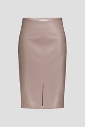 Photo produit 1 de Jupe midi taupe à l’aspect cuir de D'Auvry pour Femmes