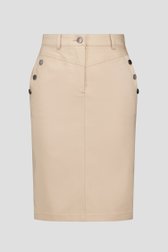 Jupe taupe avec boutons argentés de Signature pour Femmes