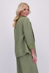 Achterkant van Kaki blazer met broderie  door AC by Annelien Coorevits voor Dames
