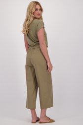 Achterkant van Kaki broek met elastische taille - 3/4 lengte door Libelle voor Dames