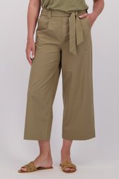 Detail van Kaki broek met elastische taille - 3/4 lengte door Libelle voor Dames