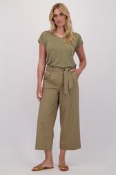 Voorkant van Kaki broek met elastische taille - 3/4 lengte door Libelle voor Dames