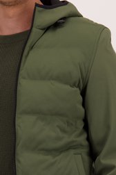 Detail van Kaki gewatteerde jas met kap door Casual Five voor Heren