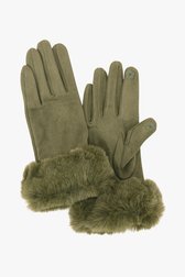 Kaki handschoenen met fake fur van Liberty Island voor Dames