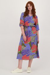 Achterkant van Kaki kleedje met kleurrijke bladerprint door Libelle voor Dames